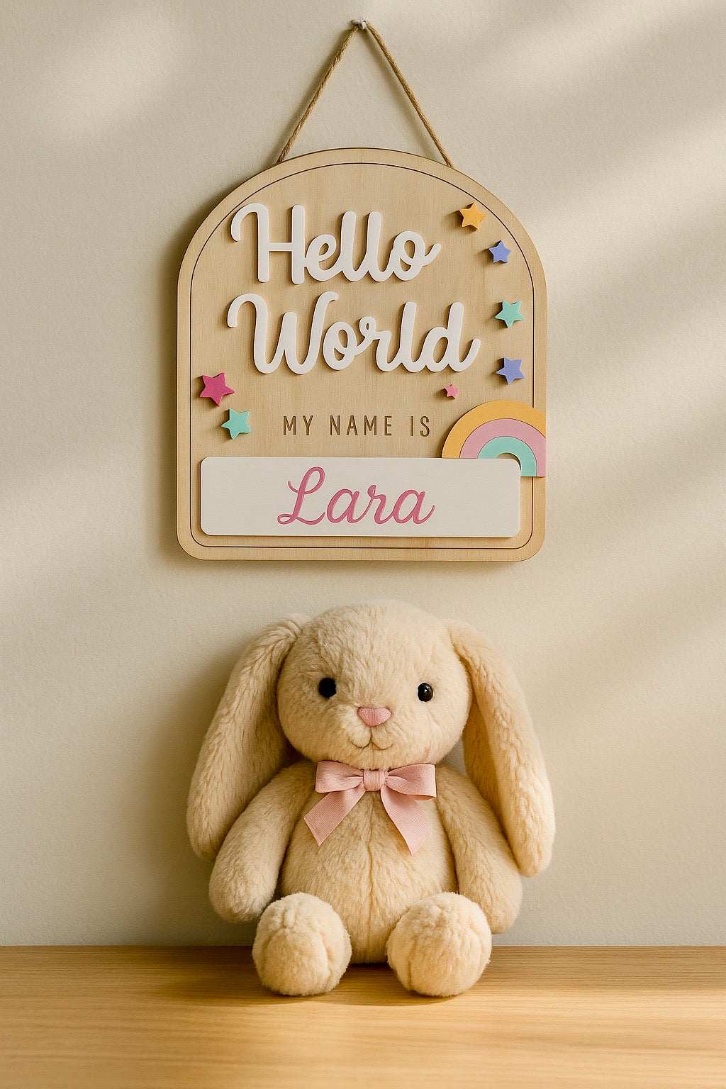 Decorative plaque - HELLO WORLD