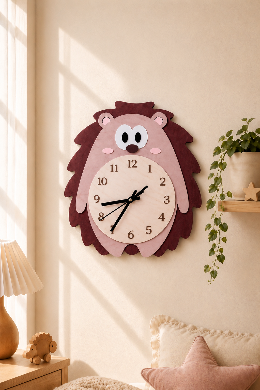 Tier-Kinderzimmeruhr | Wooden Nursery Clock