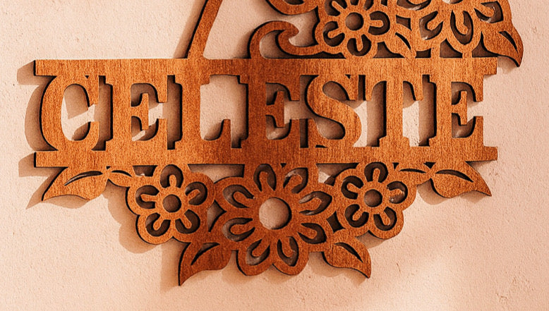 Targa con nome - UNICORNO FIORI