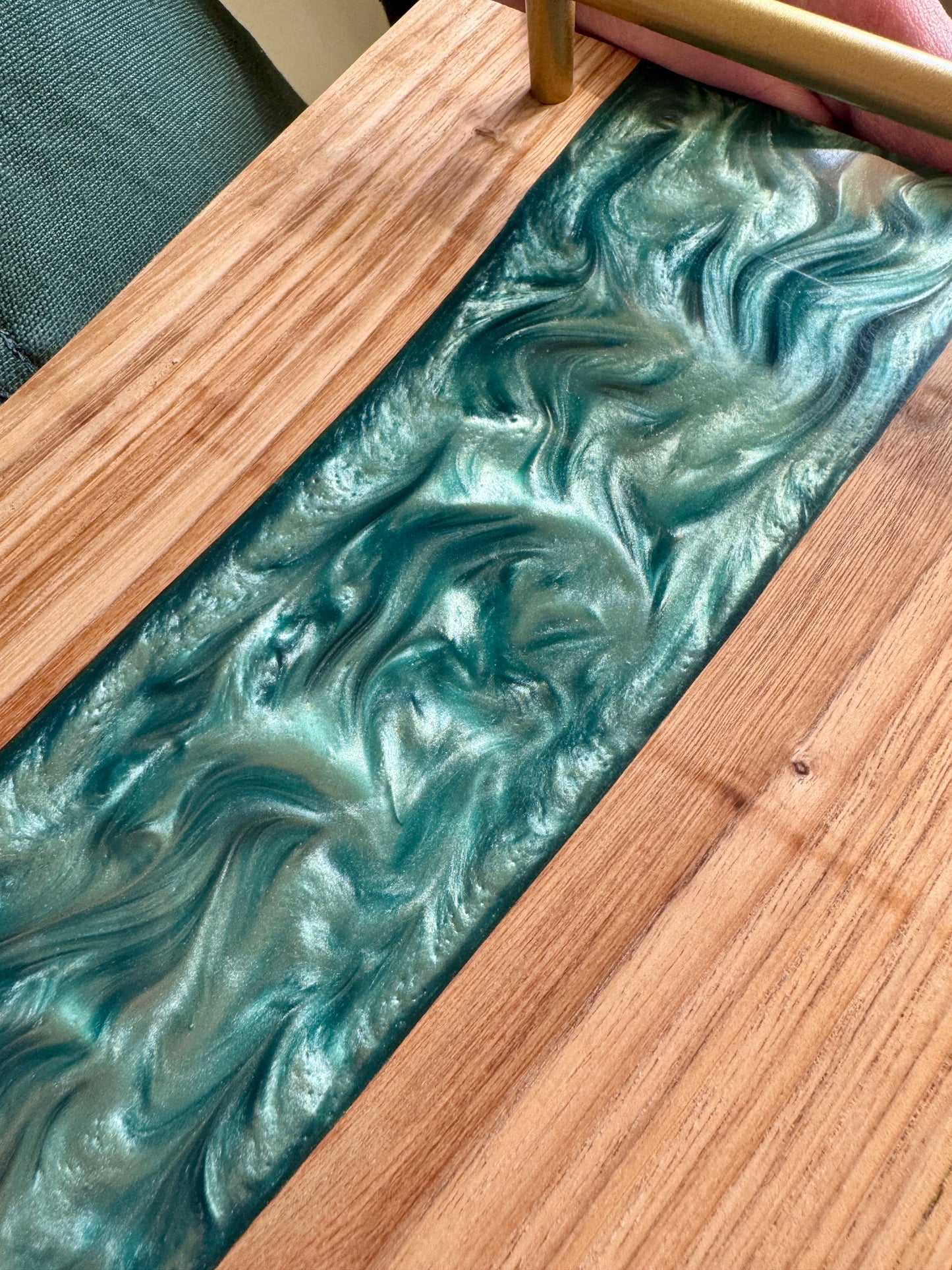 Vassoio in Legno con Resina Effetto Vetro | Handmade Wooden Tray Resin Glass Effect