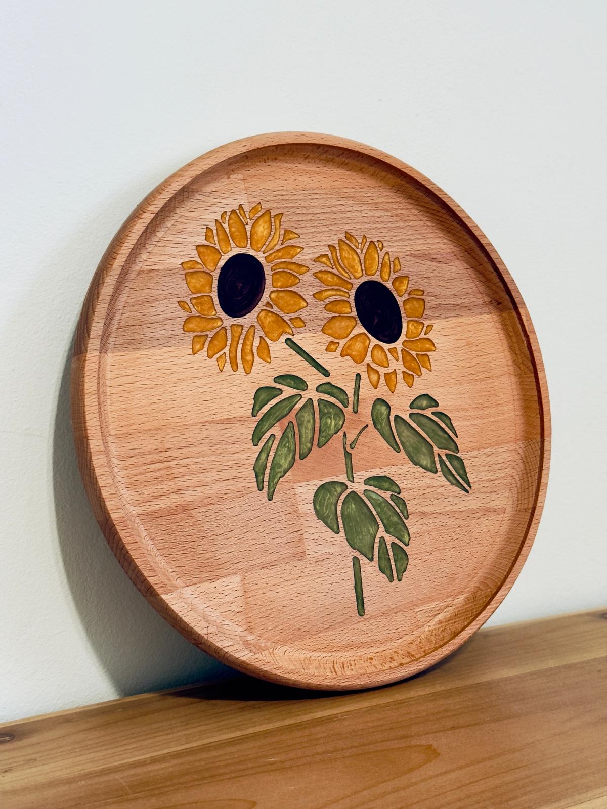 VASSOIO DECORATIVO ROTONDO - I GIRASOLI