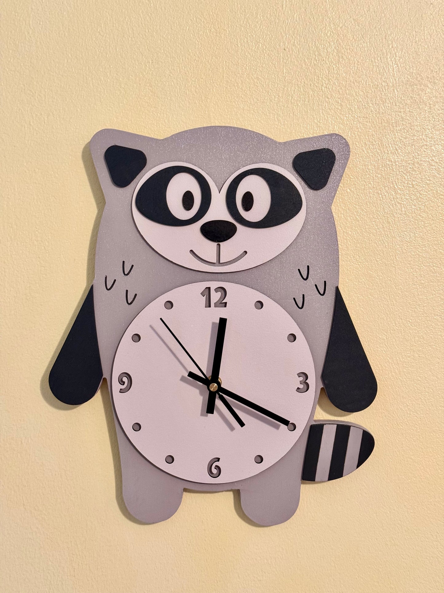 Orologio Cameretta Animali in Legno – Silenzioso | Wooden Nursery Animal Clock