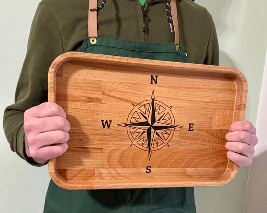 VASSOIO DECORATIVO RETTANGOLARE - ROSA DEI VENTI