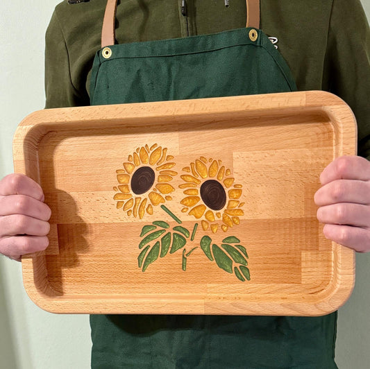 VASSOIO DECORATIVO RETTANGOLARE - I GIRASOLI