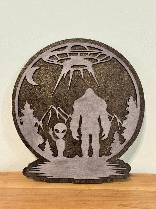 Targa decorativa - ALIEN & BIGFOOT