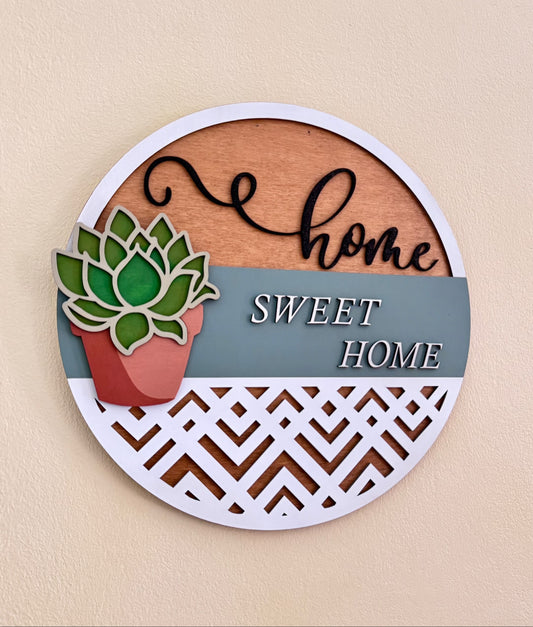 Targa Home Sweet Home Personalizzata | Wooden Home Wall Sign