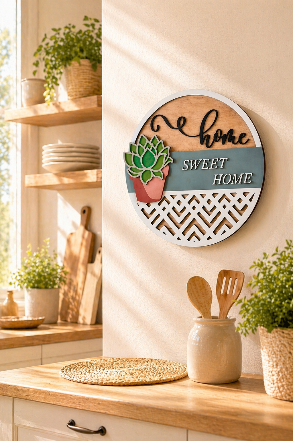 Targa Home Sweet Home Personalizzata | Wooden Home Wall Sign