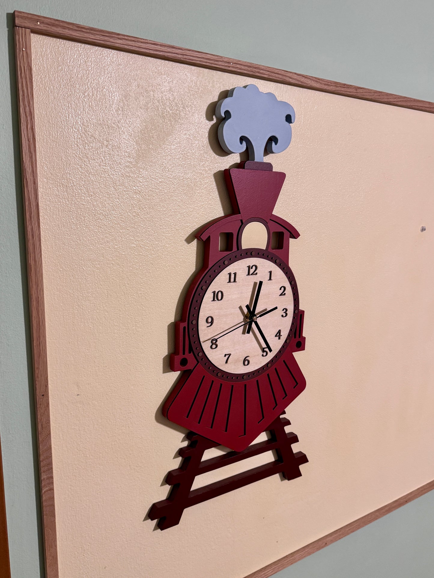 Orologio Treno in Legno per Cameretta | Wooden Train Wall Clock