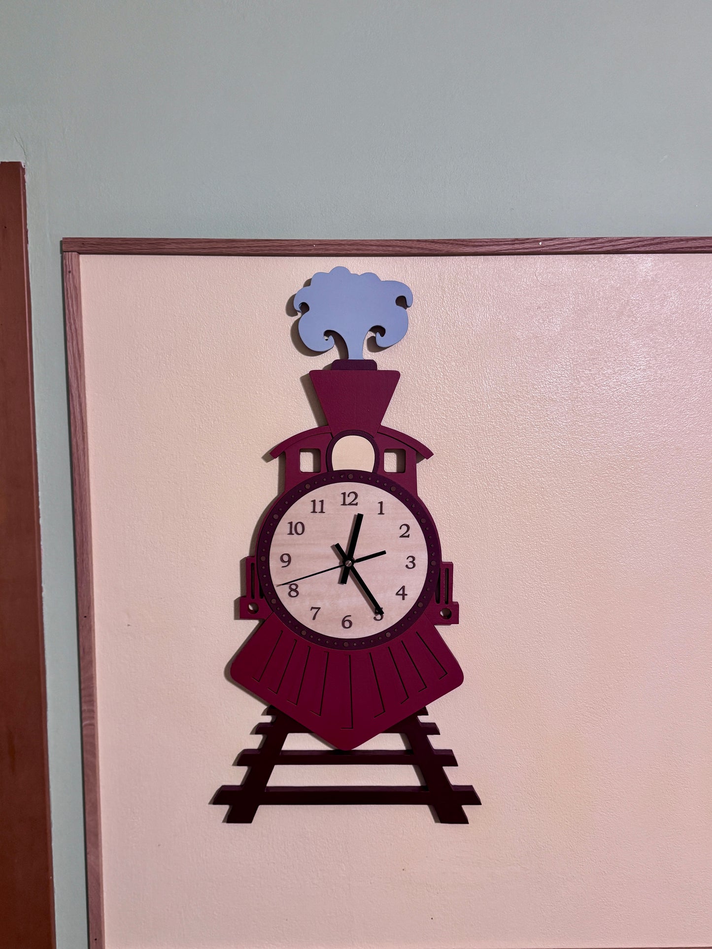 Orologio Treno in Legno per Cameretta | Wooden Train Wall Clock