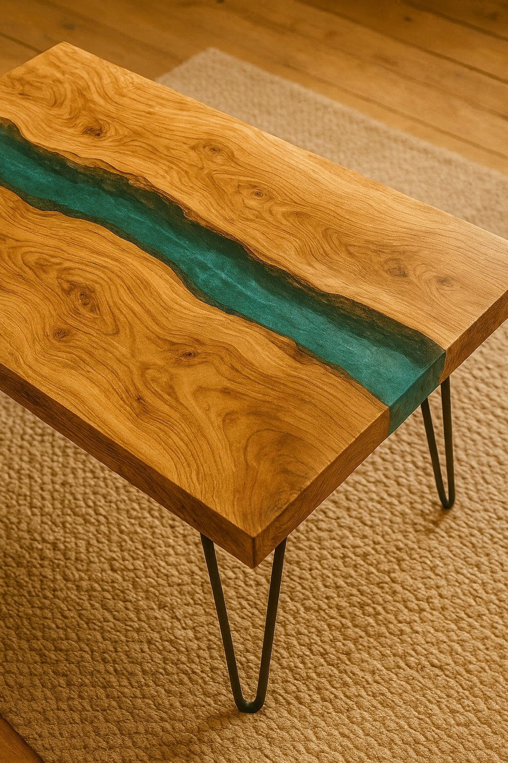 TAVOLINO LEGNO E RESINA