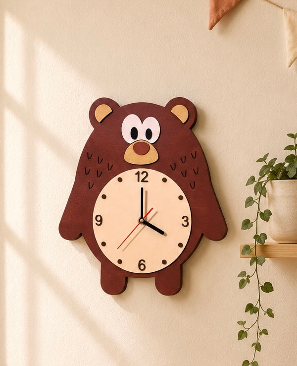 Tier-Kinderzimmeruhr | Wooden Nursery Clock