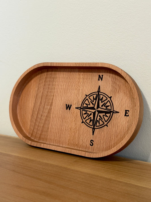 VASSOIO DECORATIVO OVALE - ROSA DEI VENTI