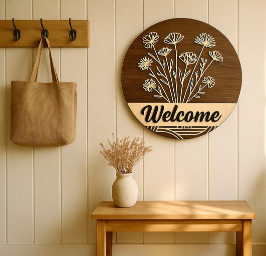 Targa murale - WELCOME SWEET FLOWERS