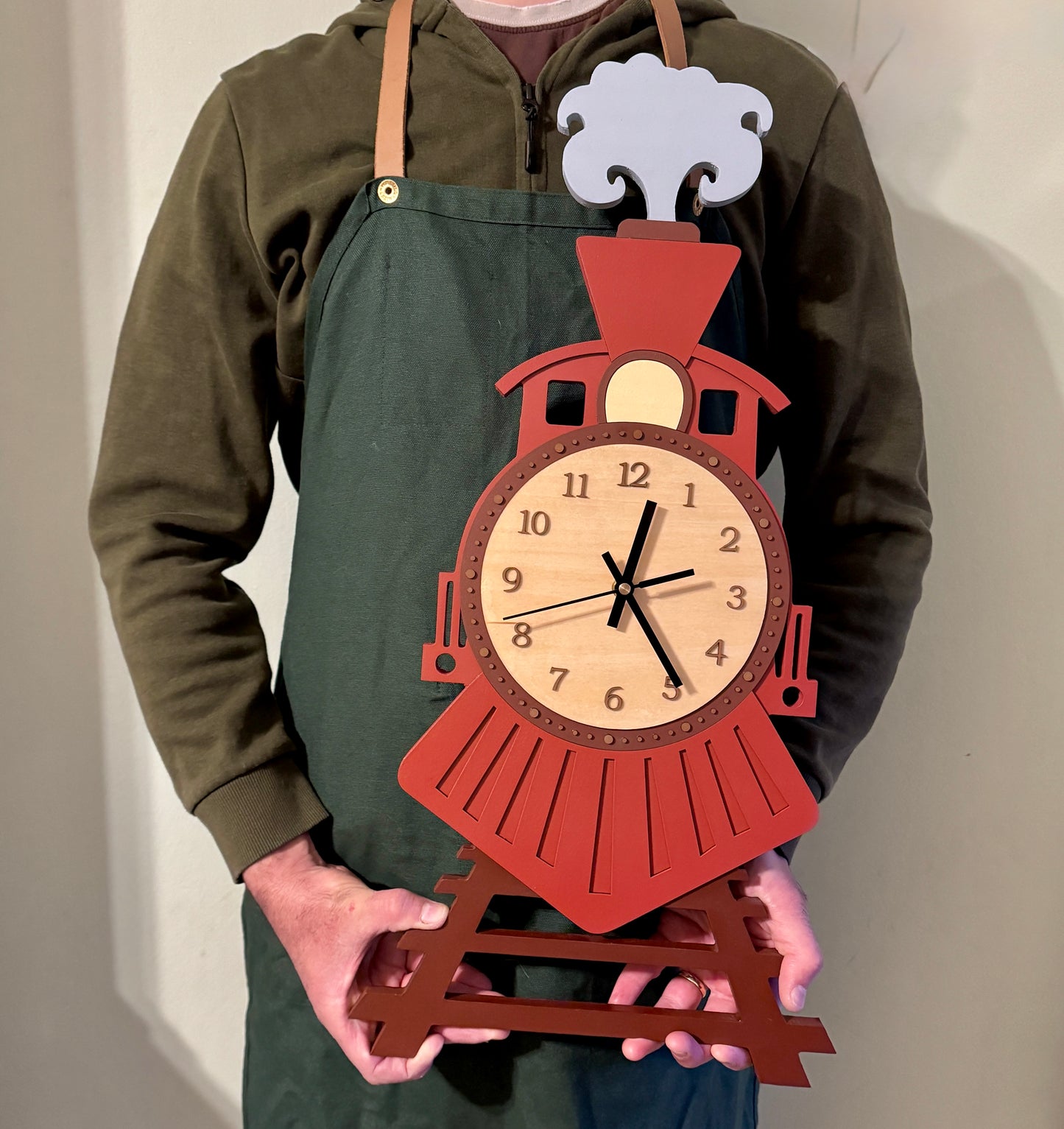Orologio Treno in Legno per Cameretta | Wooden Train Wall Clock