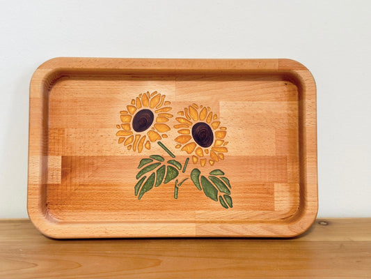 VASSOIO DECORATIVO RETTANGOLARE - I GIRASOLI