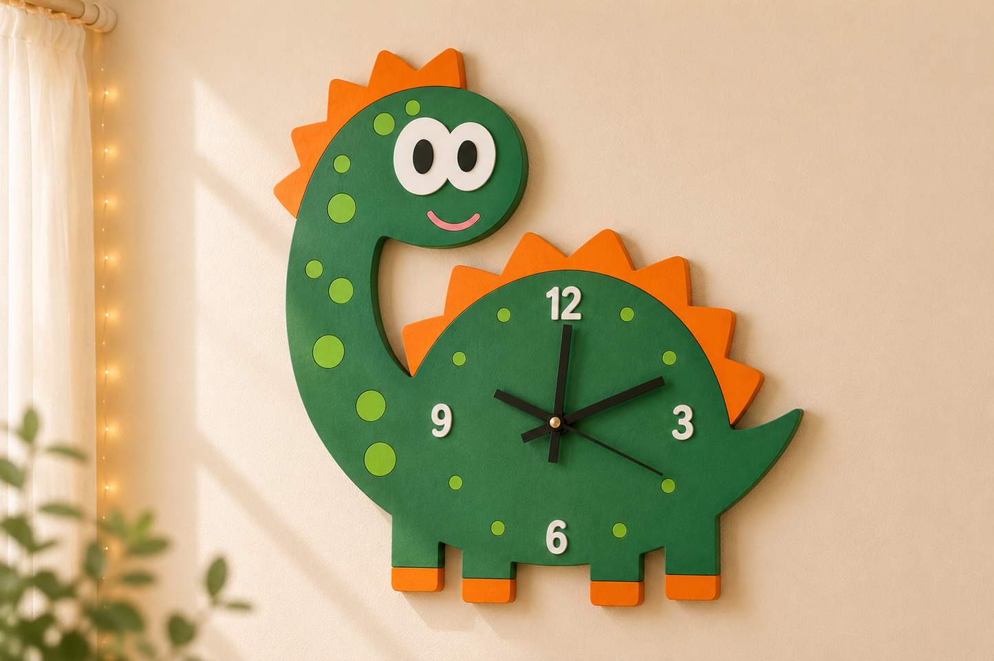 Orologio Cameretta Animali in Legno – Silenzioso | Wooden Nursery Animal Clock