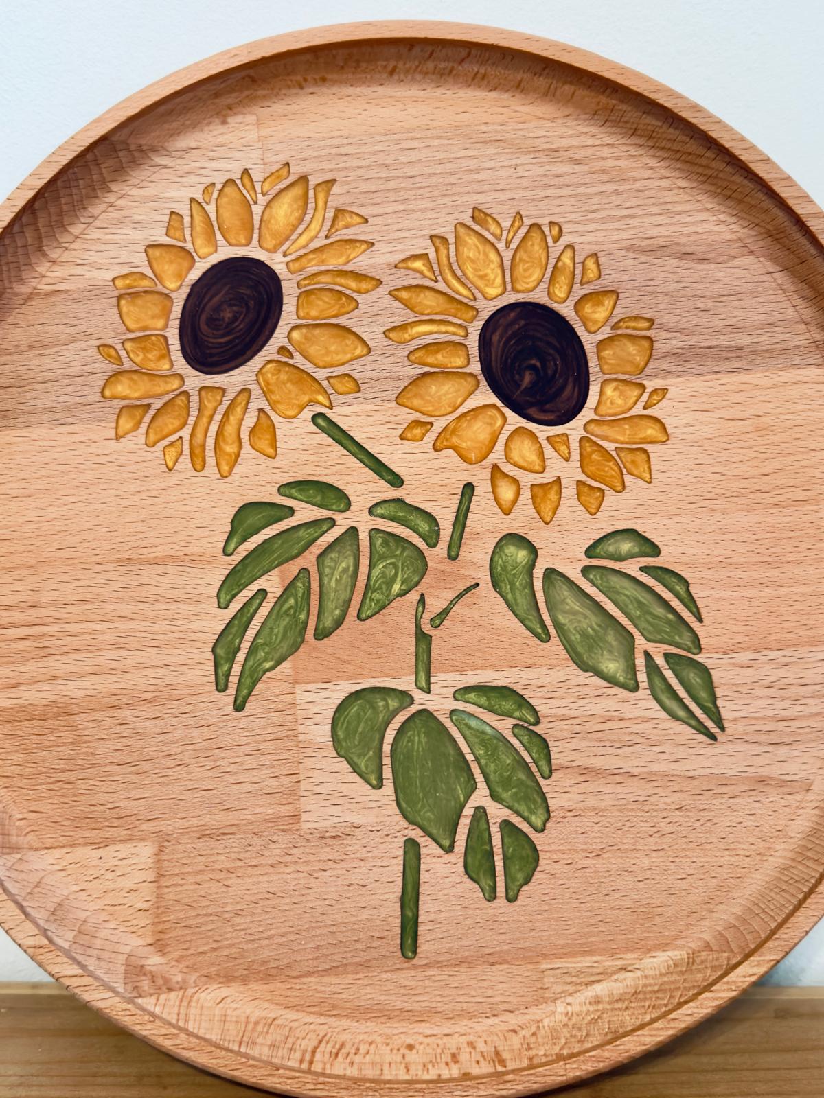 VASSOIO DECORATIVO ROTONDO - I GIRASOLI