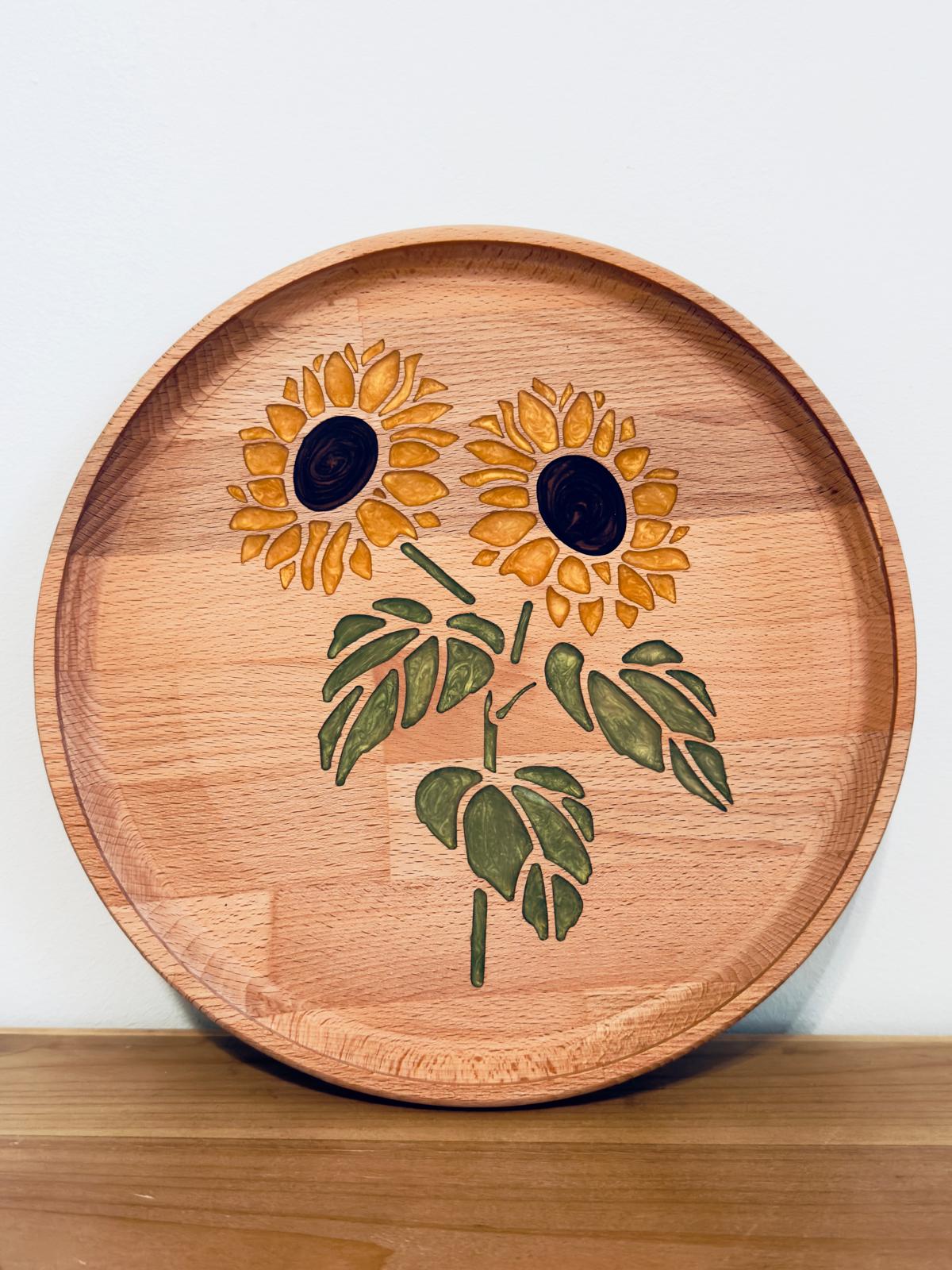 VASSOIO DECORATIVO ROTONDO - I GIRASOLI