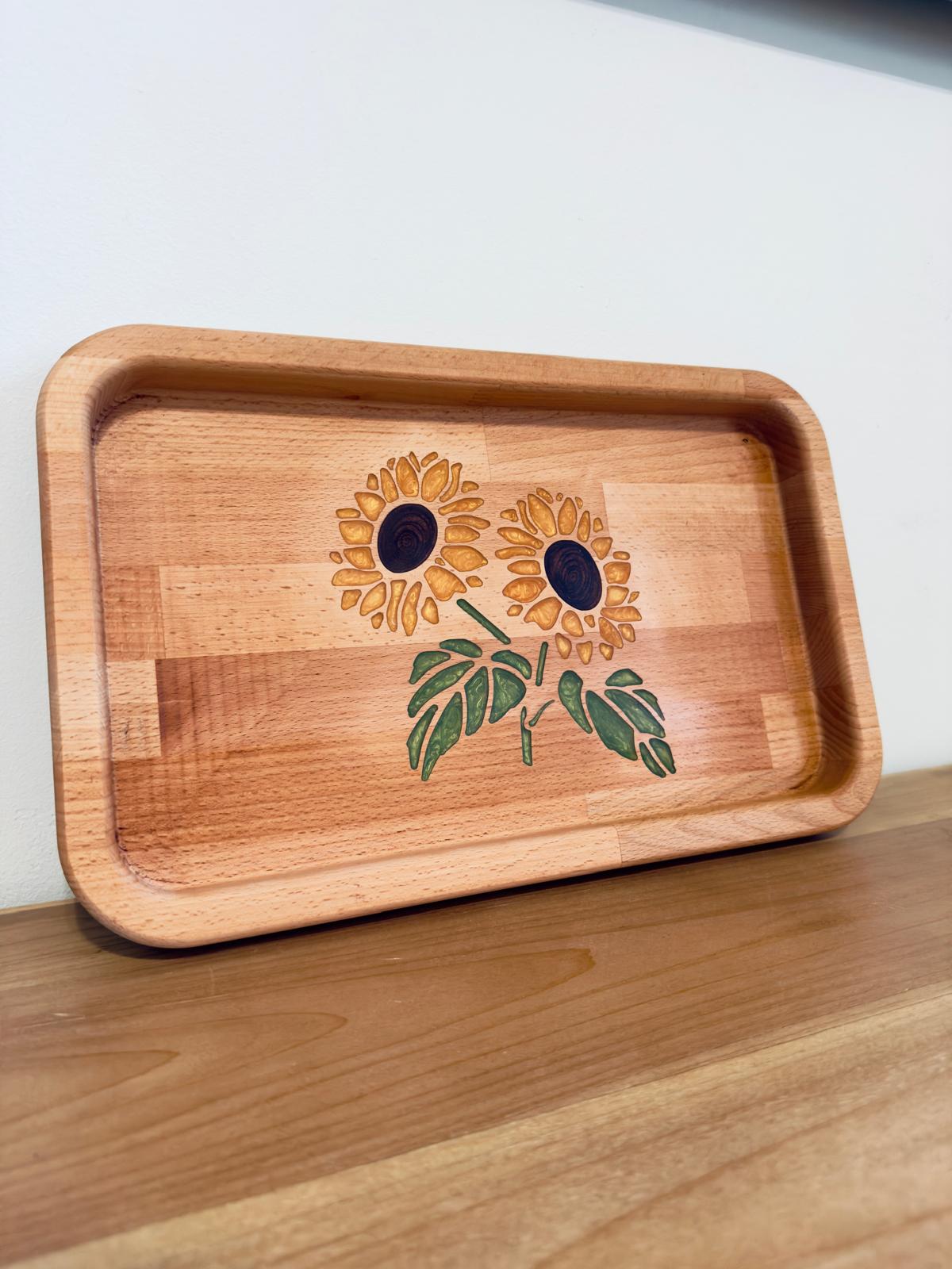 VASSOIO DECORATIVO RETTANGOLARE - I GIRASOLI