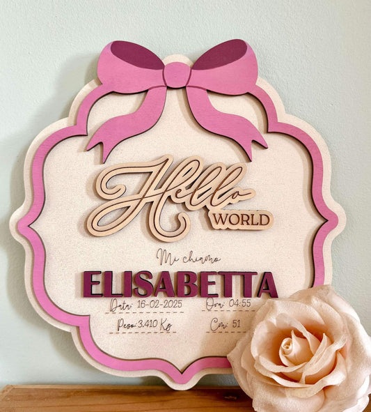 Targa decorativa - BIRTH RIBBON