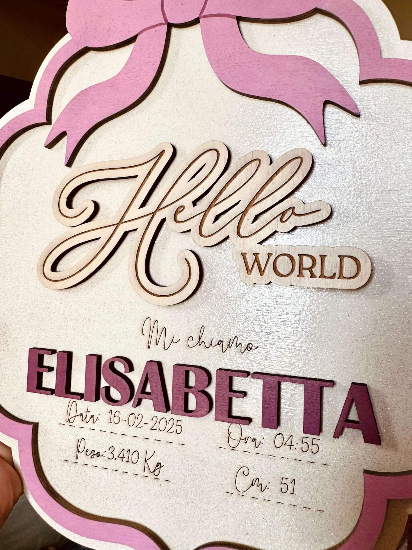 Targa decorativa - BIRTH RIBBON